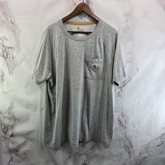 Carhartt T Shirt Mens XL Gray Pocket Relaxed Fit Short Sleeve Delmont Raglan - Picture 1 of 12